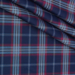 Shirt Fabric Donear Premium Giza Cotton Check Colour Indigo Blue