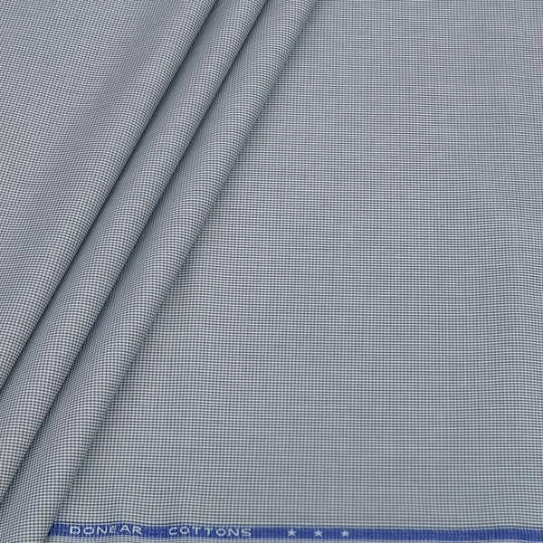 Shirt Fabric Donear Premium Giza Cotton Pin Check Colour Light Grey
