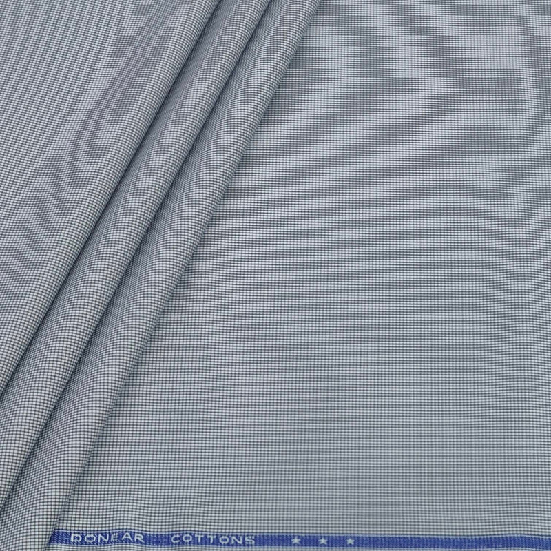 Shirt Fabric Donear Premium Giza Cotton Pin Check Colour Light Grey