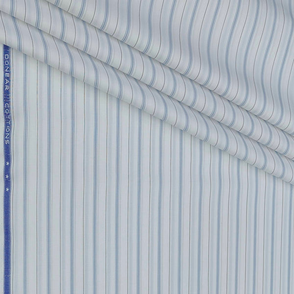 Shirt Fabric Donear Premium Giza Cotton Broad  Lining Colour Blue N White