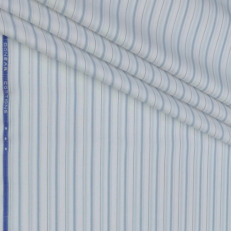 Shirt Fabric Donear Premium Giza Cotton Broad  Lining Colour Blue N White