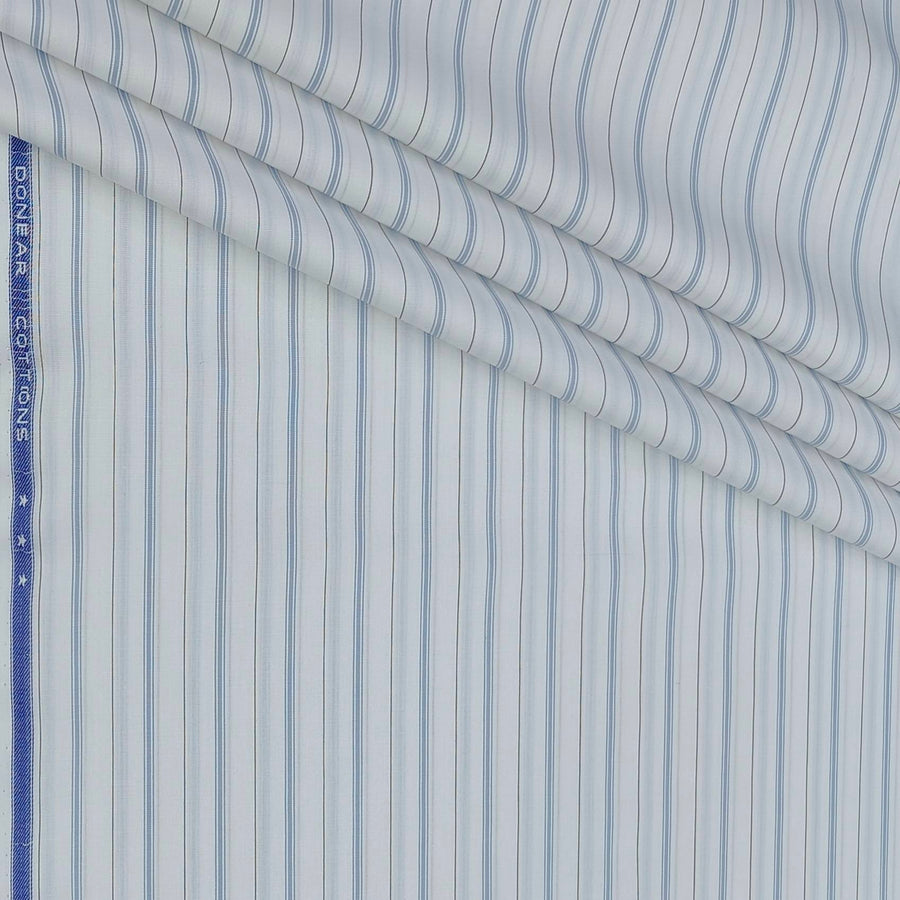Shirt Fabric Donear Premium Giza Cotton Broad  Lining Colour Blue N White