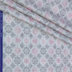 Shirt Fabric Donear Premium Giza Cotton with LA Finish Digital Print Colour Light Pink