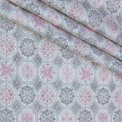 Shirt Fabric Donear Premium Giza Cotton with LA Finish Digital Print Colour Light Pink