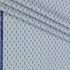 Shirt Fabric Donear Premium Giza Cotton with LA Finish Digital Print Colour White