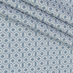 Shirt Fabric Donear Premium Giza Cotton with LA Finish Digital Print Colour White
