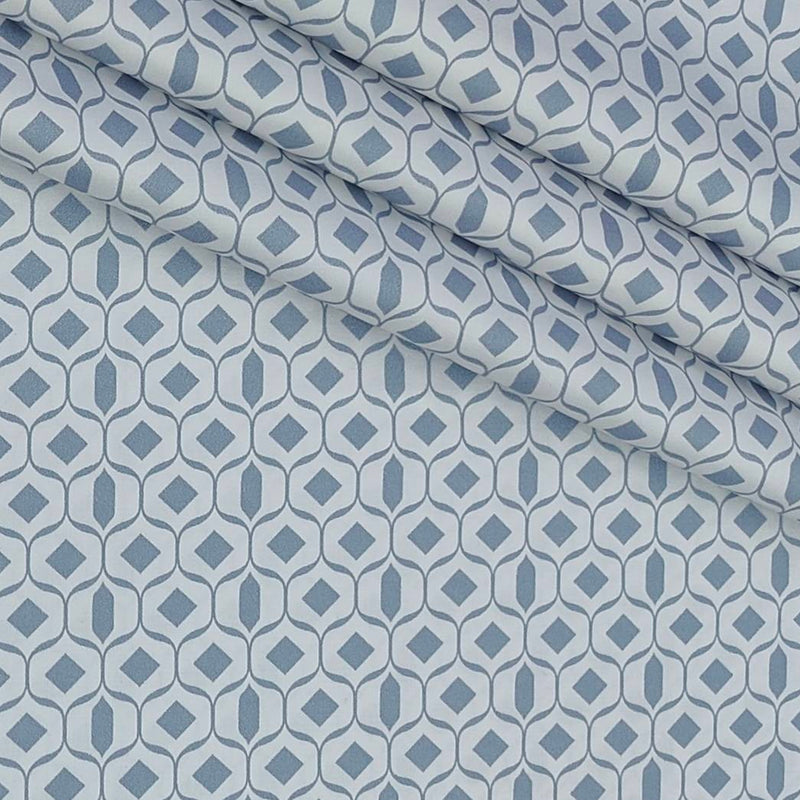 Shirt Fabric Donear Premium Giza Cotton with LA Finish Digital Print Colour White