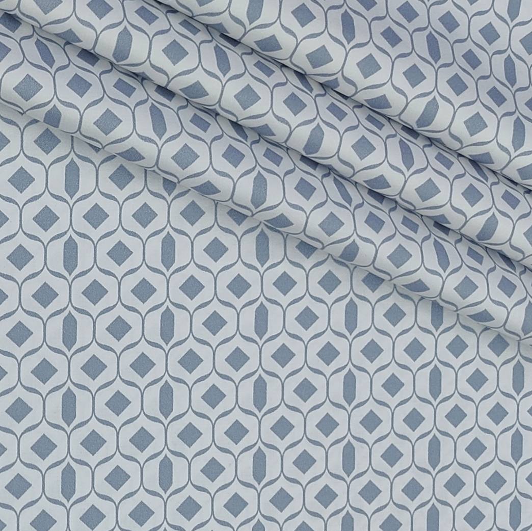 Shirt Fabric Donear Premium Giza Cotton with LA Finish Digital Print Colour White