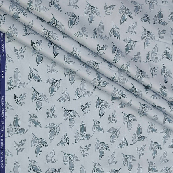 Shirt Fabric Donear Premium Giza Cotton Digital Print Colour Green N White