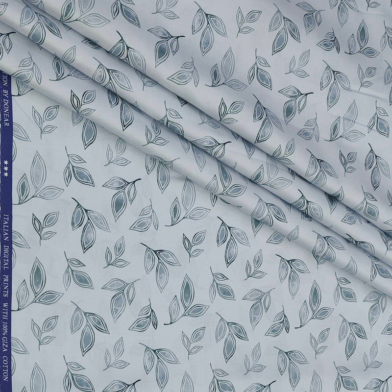 Shirt Fabric Donear Premium Giza Cotton Digital Print Colour Green N White