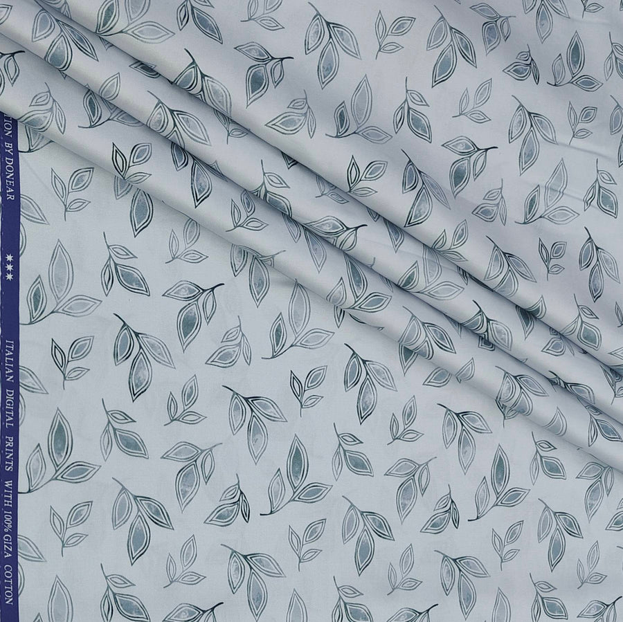 Shirt Fabric Donear Premium Giza Cotton Digital Print Colour Green N White
