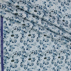 Shirt Fabric Donear Premium Giza Cotton with LA Finish Digital Print Colour Blue N White