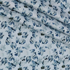 Shirt Fabric Donear Premium Giza Cotton with LA Finish Digital Print Colour Blue N White