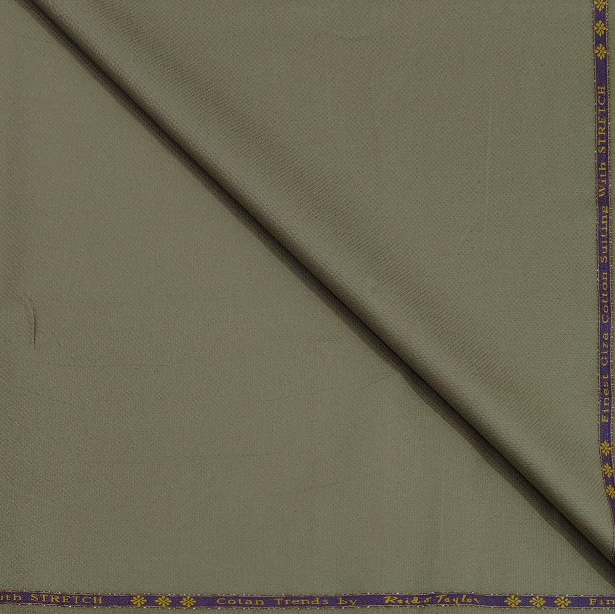 Trouser Fabric Reid & Taylor Super Fine Giza Cotton Textured Color Tan Brown