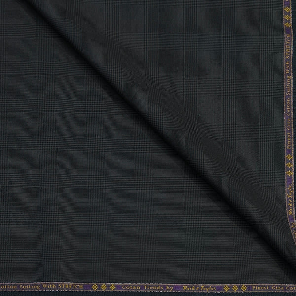 Trouser Fabric Reid & Taylor Super Fine Giza Cotton Mild Check Color Shadow Grey