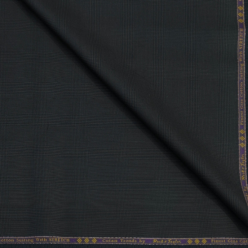 Trouser Fabric Reid & Taylor Super Fine Giza Cotton Mild Check Color Shadow Grey