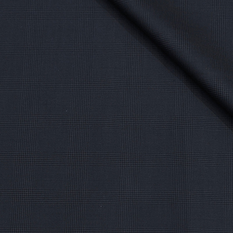 Trouser Fabric Reid & Taylor Super Fine Giza Cotton Mild Check Color Dark Blue