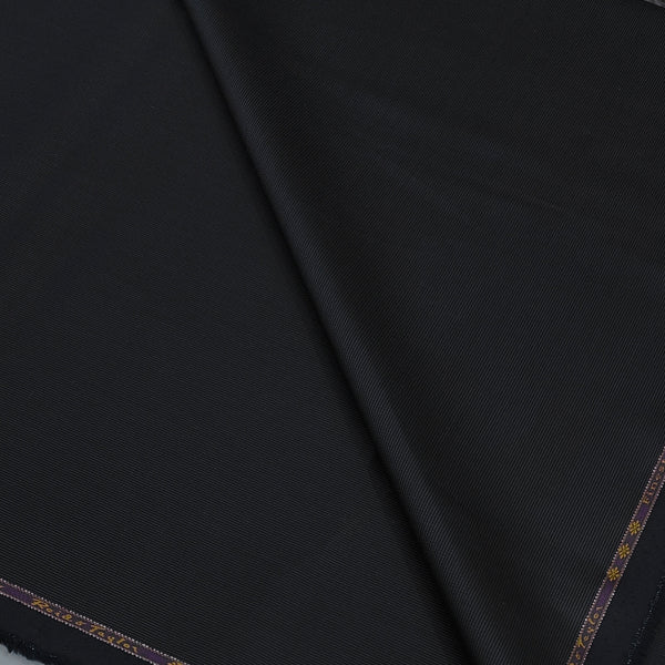 Trouser Fabric Reid & Taylor Super Fine Giza Cotton Textured Color Bluish Black