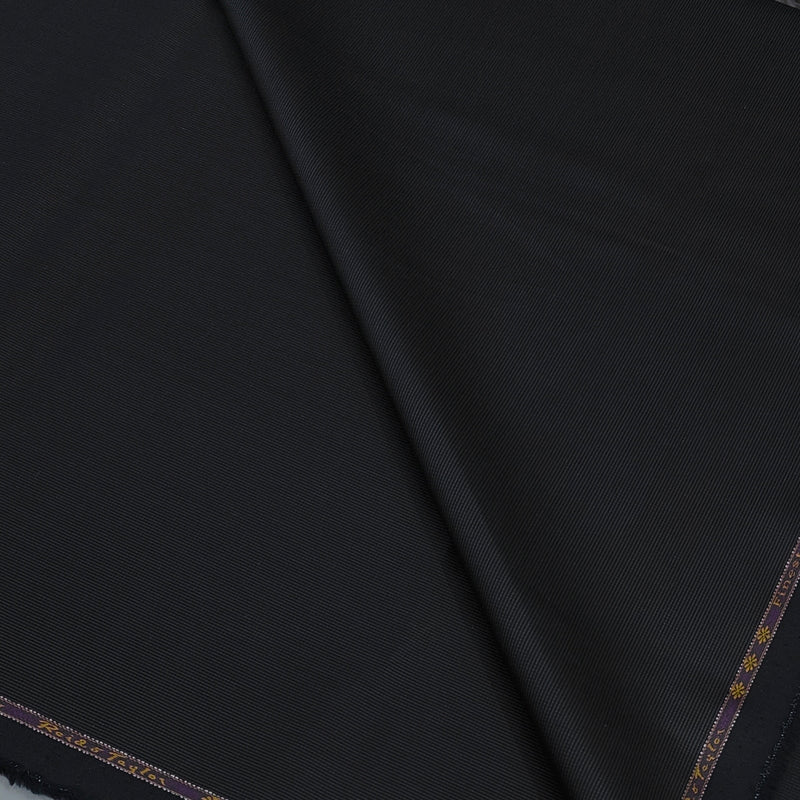 Trouser Fabric Reid & Taylor Super Fine Giza Cotton Textured Color Bluish Black