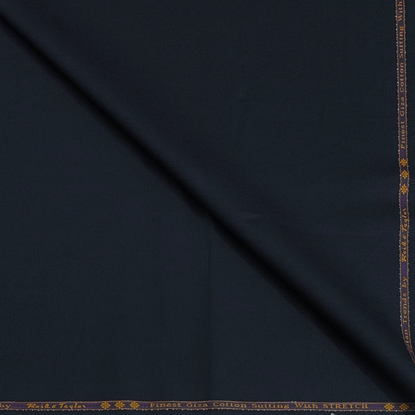 Trouser Fabric Reid & Taylor Super Fine Giza Cotton Textured Color Prussian Blue