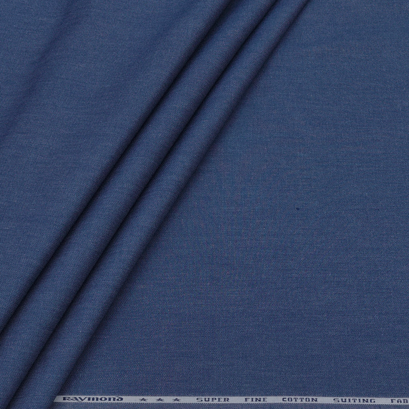Jeans Fabric Raymond Men’s Cotton Denim Unstitched Stretchable Fabric Colour Lapis Blue