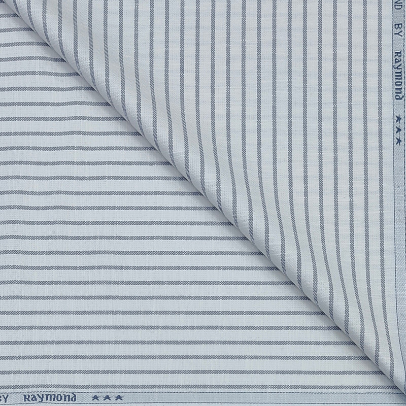 Trouser Fabric Raymond Poly Cotton Linen Look Lining  Colour Grey N White