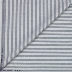 Trouser Fabric Raymond Poly Cotton Linen Look Patta Lining  Colour Grey N White