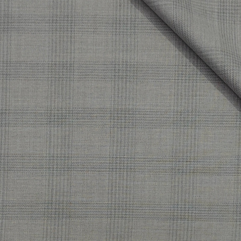 Trouser Fabric Raymond Poly Viscose Mild Check Colour Dusty Brown