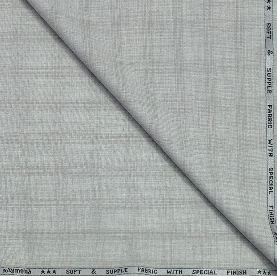Trouser Fabric Raymond Poly Viscose Mild Check Colour Ash Grey