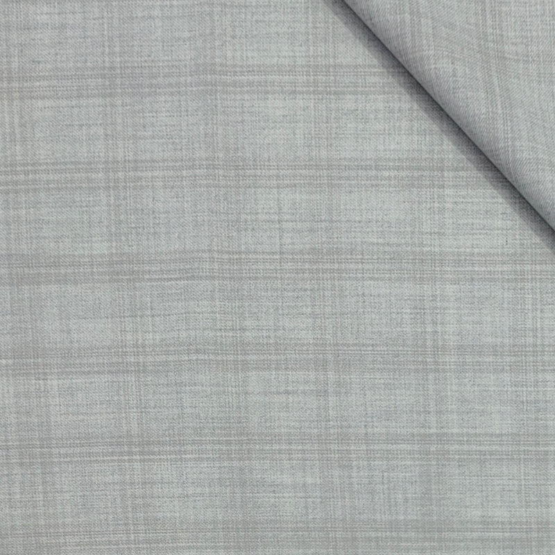 Trouser Fabric Raymond Poly Viscose Mild Check Colour Ash Grey