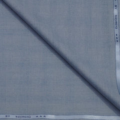 Trouser Fabric Raymond Poly Viscose Mild Check Colour Pigeon Blue