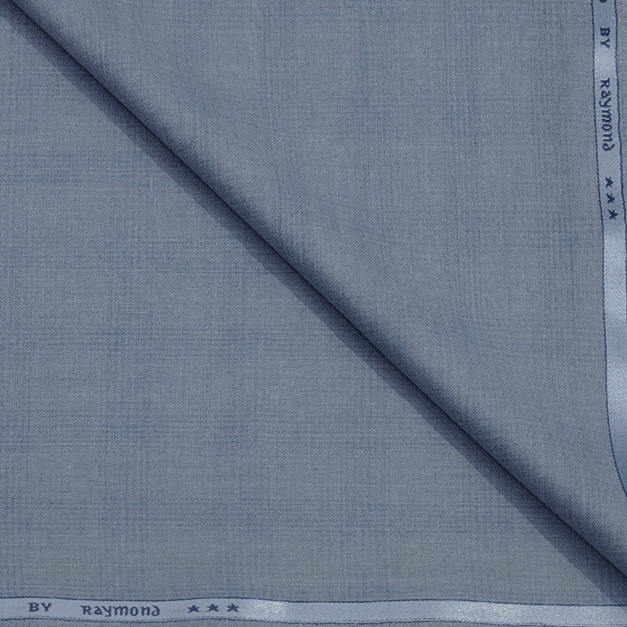 Trouser Fabric Raymond Poly Viscose Mild Check Colour Pigeon Blue
