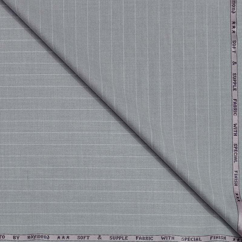 Trouser Fabric Raymond Poly Viscose Broad Lining Colour Lavender Ash White