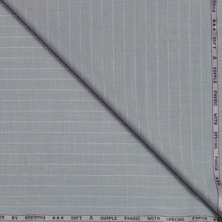 Trouser Fabric Raymond Poly Viscose Broad Lining Colour Lavender Ash White