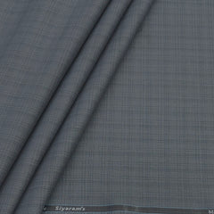 Trouser Fabric Siyaram Poly Viscose Check Colour Dull Grey
