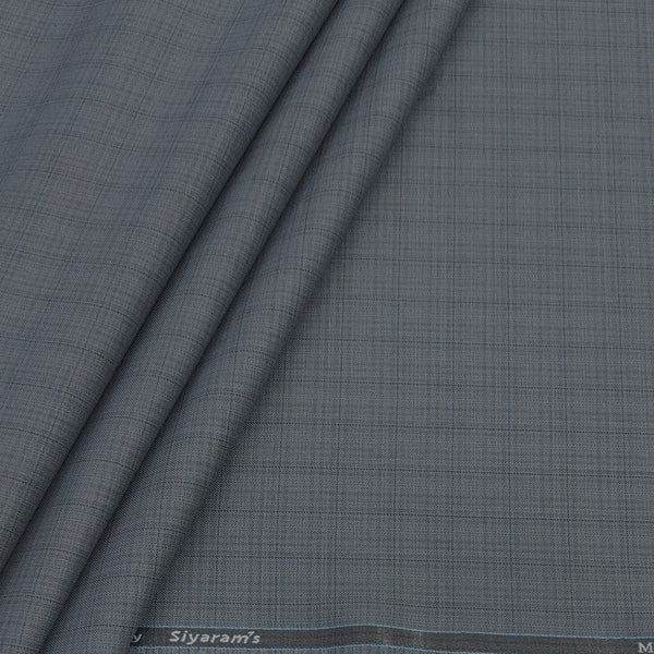 Trouser Fabric Siyaram Poly Viscose Check Colour Dull Grey