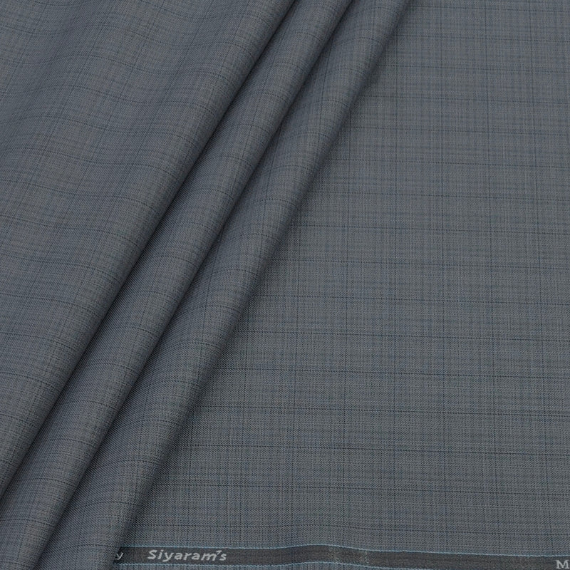 Trouser Fabric Siyaram Poly Viscose Check Colour Dull Grey