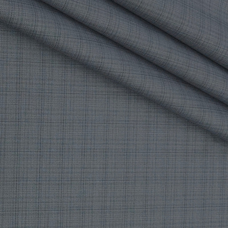 Trouser Fabric Siyaram Poly Viscose Check Colour Dull Grey