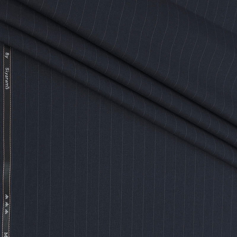 Trouser Fabric Siyaram Poly Viscose Broad Lining Colour Dark Blue