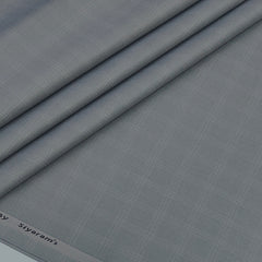 Trouser Fabric Siyaram Poly Viscose Check Colour Light Grey