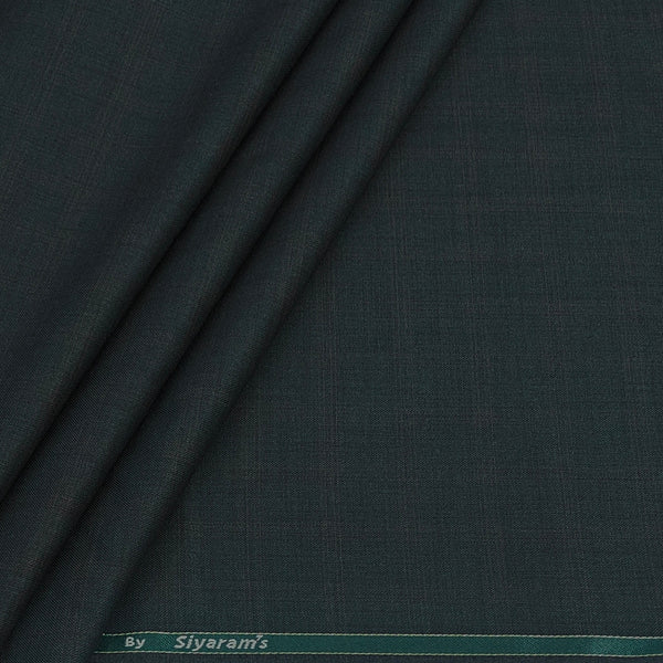 Trouser Fabric Siyaram Poly Viscose Mild Check Colour Hunter Green