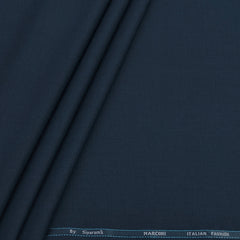 Trouser Fabric Siyaram Poly Viscose Self Check Colour Prussian Blue