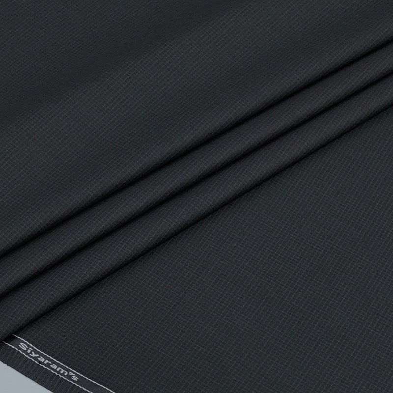 Trouser Fabric Siyaram Stretchable Poly Viscose Pin Check Colour Blackish Grey