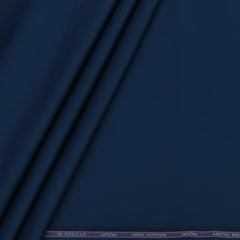 Shirt Fabric Soktas 80s Giza Cotton Plain Colour Sapphire Blue