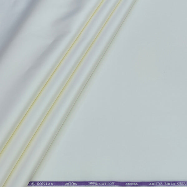 Shirt Fabric Soktas 80s Giza Cotton Plain Colour Off White
