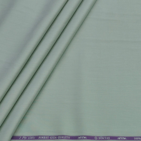Shirt Fabric Soktas 2ply 120s Giza Cotton Plain Colour Pistachio Green