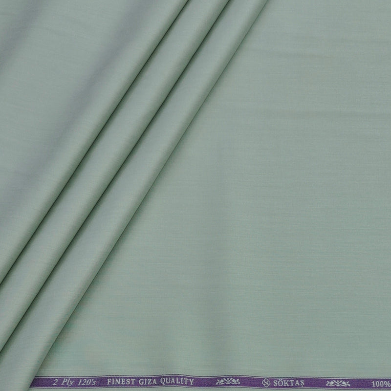 Shirt Fabric Soktas 2ply 120s Giza Cotton Plain Colour Pistachio Green