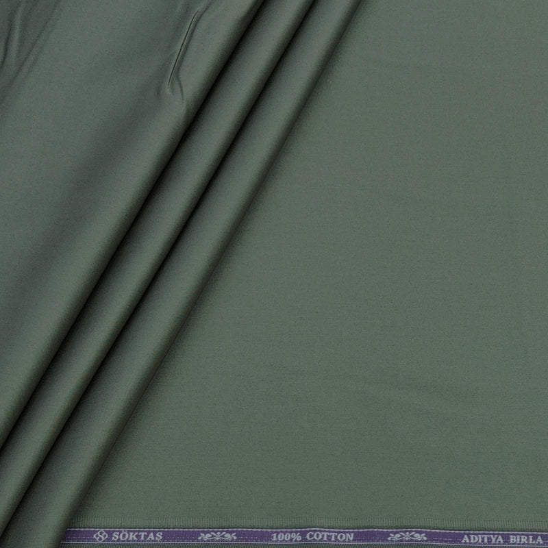Shirt Fabric Soktas 80s Giza Cotton Plain Colour Sage Green