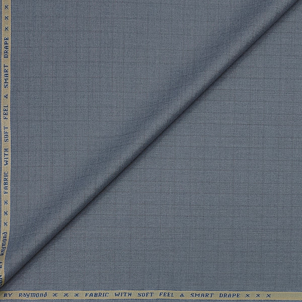 Trouser Fabric Raymond Poly Viscose Small Check Colour Greyish Blue