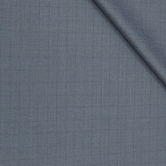 Trouser Fabric Raymond Poly Viscose Small Check Colour Greyish Blue